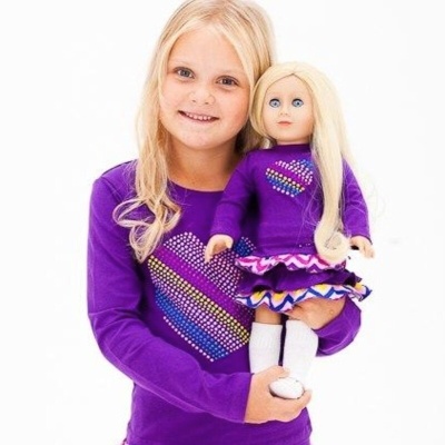 Лонгслив Mia с аппликацией сердце (акрил), фиолетовый