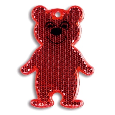 Светоотражатель пешеходный призматический «Мишка» красный, Мамасвет