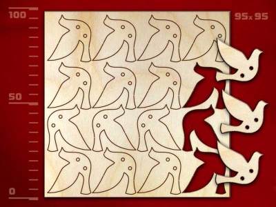 Набор пуговиц «Голубь», 16 штук