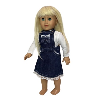 Джинсовый сарафан для куклы, Mia