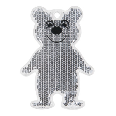 Светоотражатель пешеходный призматический «Мишка» белый, Мамасвет