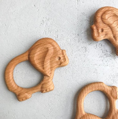 Деревянная погремушка-грызунок, Царицынская игрушка