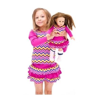 Юбка Mia каскад, принт зиг-заг/фуксия