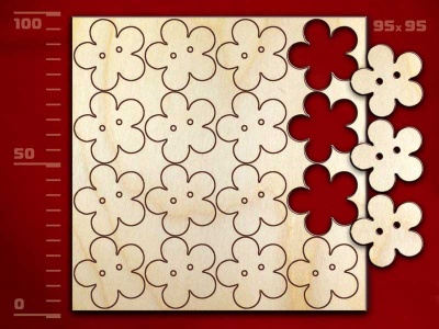 Набор пуговиц «Цветок-1», 16 штук