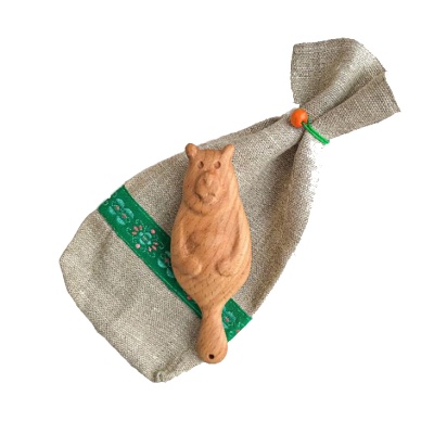 Деревянная погремушка-грызунок «Мишаня», Царицынская игрушка