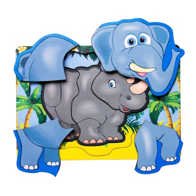 Вкладыш многослойный «Африканские животные», Сибирские игрушки