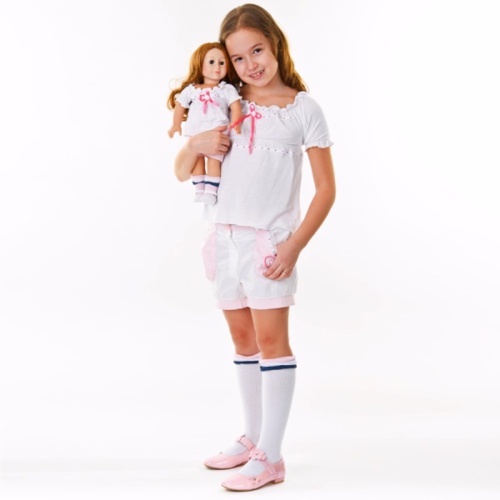 Туника (топ) Mia с рукавами-фонарик, белый