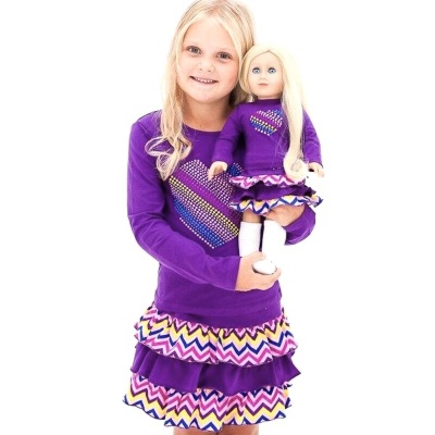 Лонгслив Mia с аппликацией сердце (акрил), фиолетовый