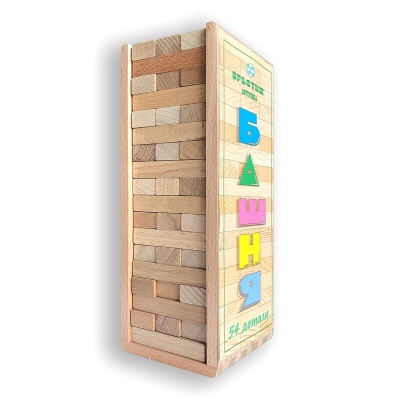 Конструктор «Башня» 54 дет. в буковой упаковке, Престиж-Игрушка