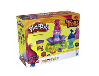 Набор для лепки из пластилина «Play-Doh. Trolls. Парикмахерская», бренд Hasbro