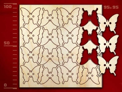 Набор пуговиц «Бабочки 3», 16 штук