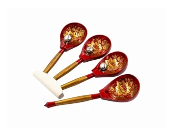 Русский народный музыкальный инструмент «Ложки веерные расписные», ТМ «Мастерская Сереброва» Русский народный музыкальный инструмент «Ложки веерные расписные», ТМ «Мастерская Сереброва»