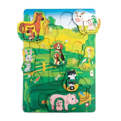 Вкладыш многоуровневый «Домашние животные и птицы», Сибирские игрушки