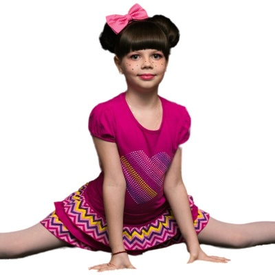 Юбка Mia каскад, принт зиг-заг/фуксия