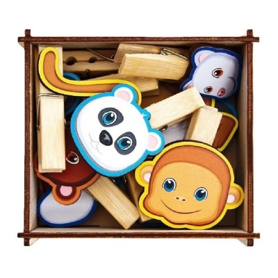 Игра с прищепками «Собери дикое животное №3», Сибирские игрушки