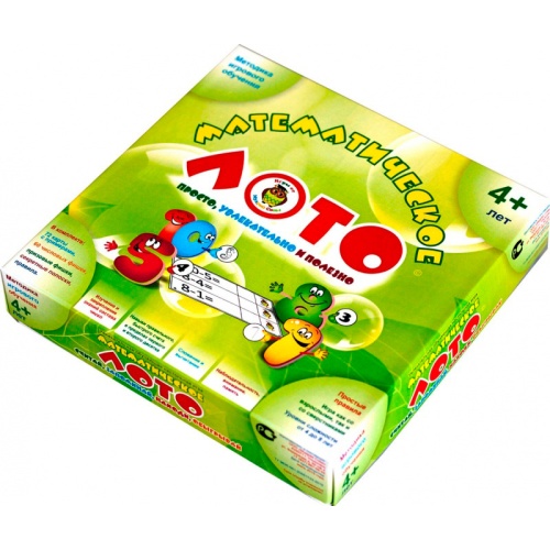 Настольная игра «Математическое лото» зеленая коробка, Мудрая сова