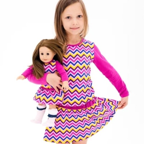 Юбка Mia с велюровым пояском, принт зигзаг