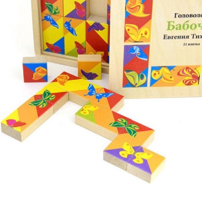 Головоломка «Бабочки» Евгения Тихонова, 21 плитка, Царицынская игрушка