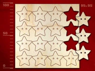 Набор пуговиц «Звезда», 16 штук