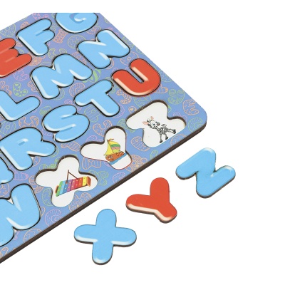 Алфавит английский с цветными принтом и подложкой, Сибирские игрушки