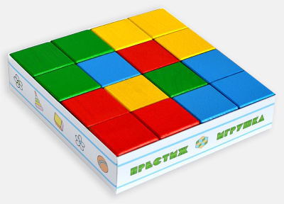 Набор «Цветные кубики» в картонной коробке