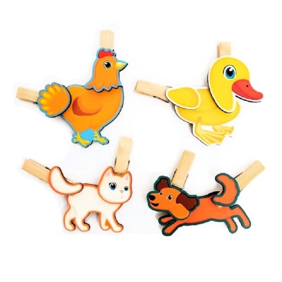 Игра с прищепками «Собери домашнее животное №4», Сибирские игрушки