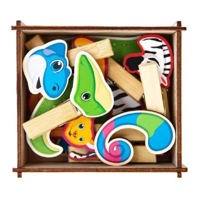 Игра с прищепками «Собери дикое животное №1», Сибирские игрушки