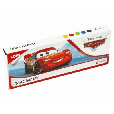 Пластилин Lori Disney «Тачки», 6 цветов