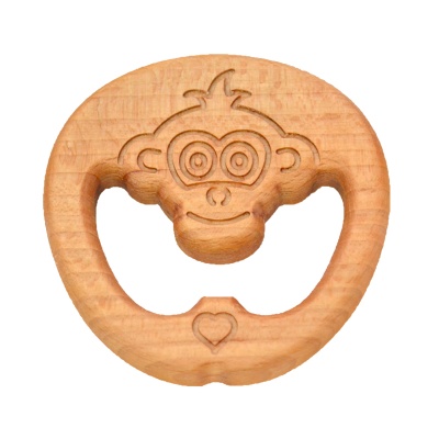 Деревянная погремушка-грызунок «Обезьянка», Царицынская игрушка