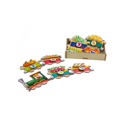 Липучки с вагончиками «Поезд с овощами», Сибирские игрушки