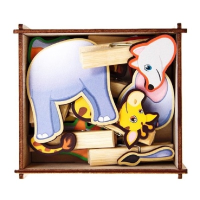 Игра с прищепками «Собери дикое животное №4», Сибирские игрушки