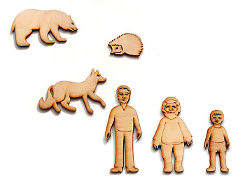 Наборы деревянных фигурок на магнитах «Дикие животные. Семья»