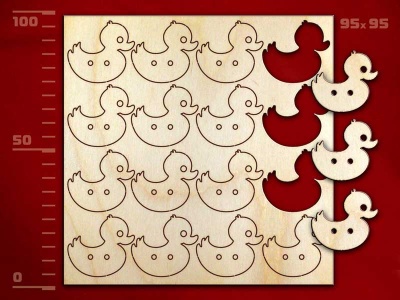 Набор пуговиц «Утенок», 16 штук