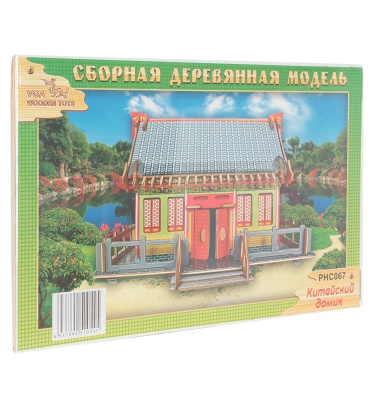 Сборная деревянная модель «Китайский домик» цветной, Чудо-дерево