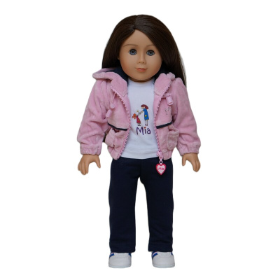 Куртка спортивная Mia розовый велюр, для куклы