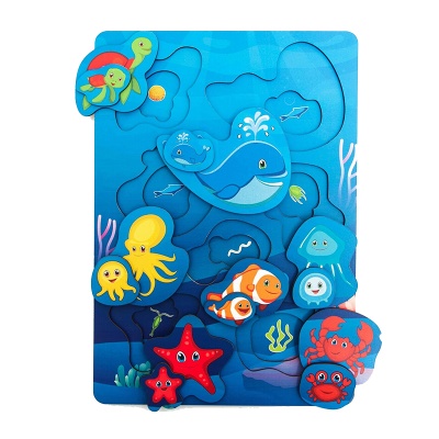 Вкладыш многоуровневый «Морские обитатели», Сибирские игрушки