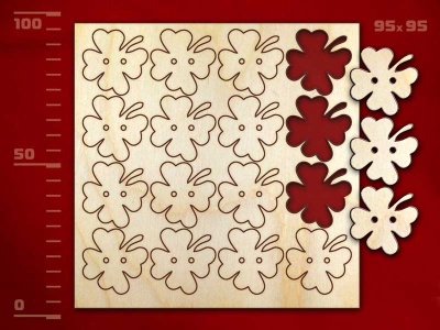 Набор пуговиц «Клевер», 16 штук