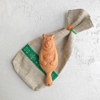 Деревянная погремушка-грызунок, Царицынская игрушка