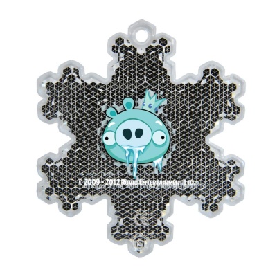 Светоотражатель пешеходный призматический «Angry Birds снежинка» белый